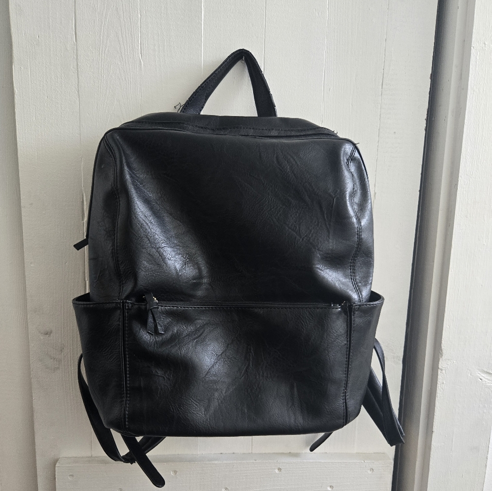 Black Leather Backpack